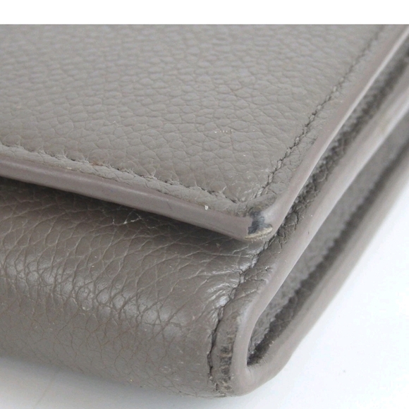 Saint Laurent Gray Wallet with Gold Logo - Picture 9 of 16